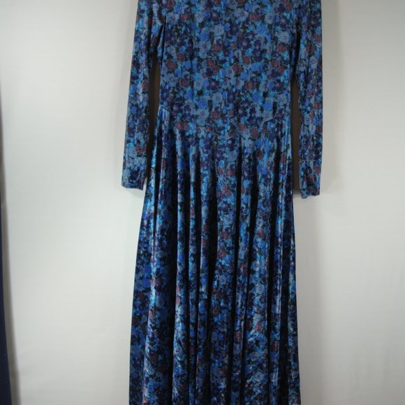 Free People Heartland Floral Crushed Velvet Maxi Dress Open Back Size M #409 - Picture 6 of 13